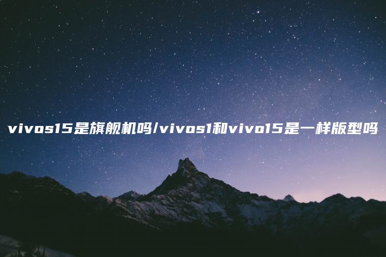 vivos15是旗舰机吗/vivos1和vivo15是一样版型吗