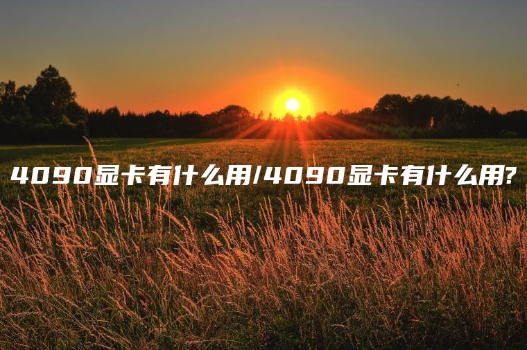 4090显卡有什么用/4090显卡有什么用?