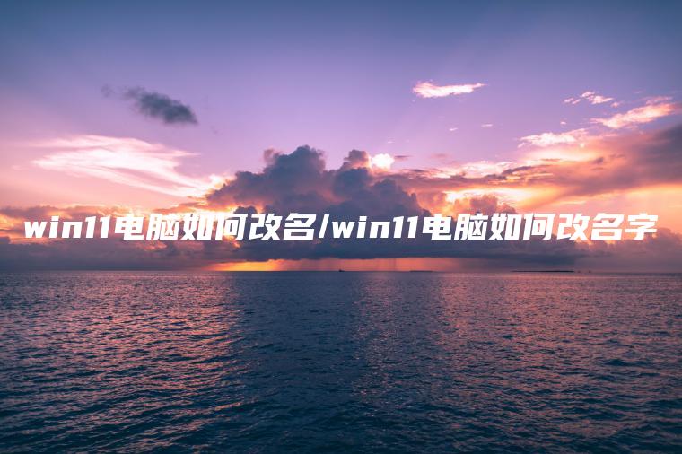 win11电脑如何改名/win11电脑如何改名字