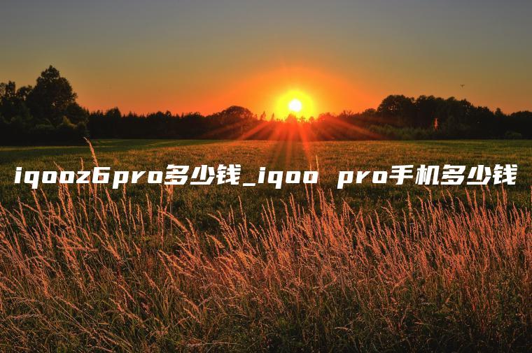 iqooz6pro多少钱_iqoo pro手机多少钱