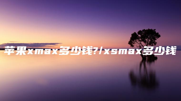 苹果xmax多少钱?/xsmax多少钱