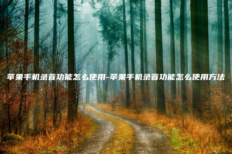 苹果手机录音功能怎么使用-苹果手机录音功能怎么使用方法