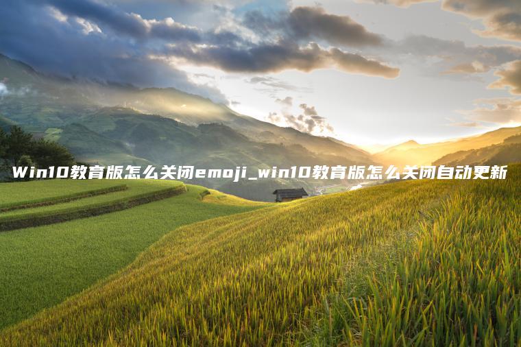 Win10教育版怎么关闭emoji_win10教育版怎么关闭自动更新