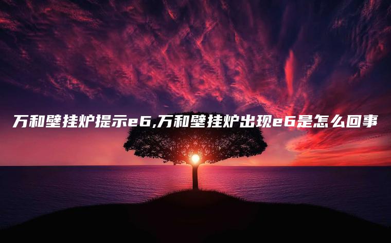 万和壁挂炉提示e6,万和壁挂炉出现e6是怎么回事