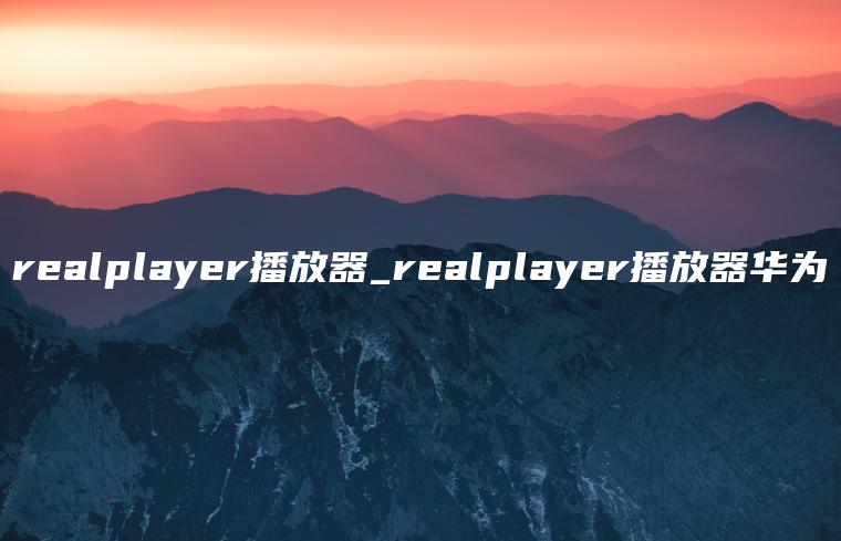 realplayer播放器_realplayer播放器华为