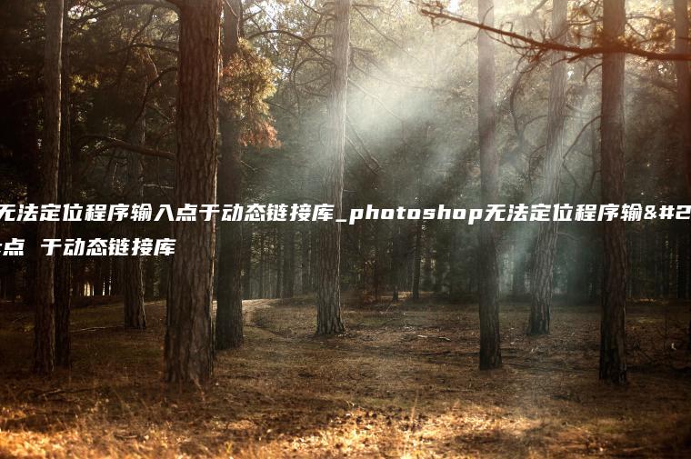 ps无法定位程序输入点于动态链接库_photoshop无法定位程序输入点 于动态链接库